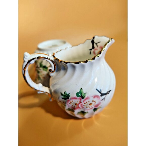 Antique Aynsley Cream & Sugar Set Floral Pattern C1293 - 1930's - Picture 9 of 16